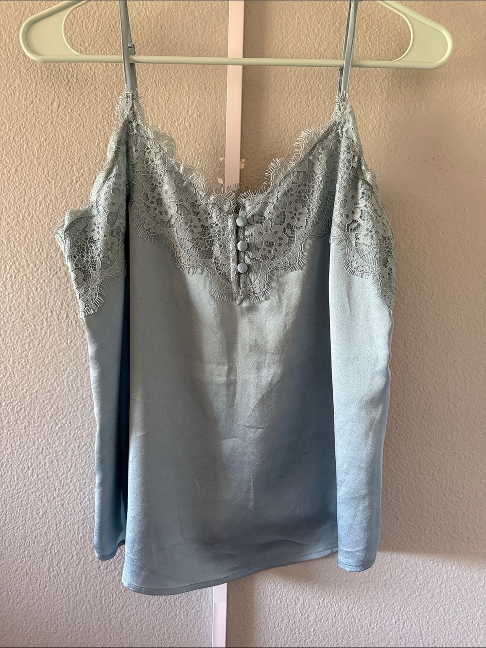 Abercrombie & Fitch Light Blue Lace Trim Slip Cami